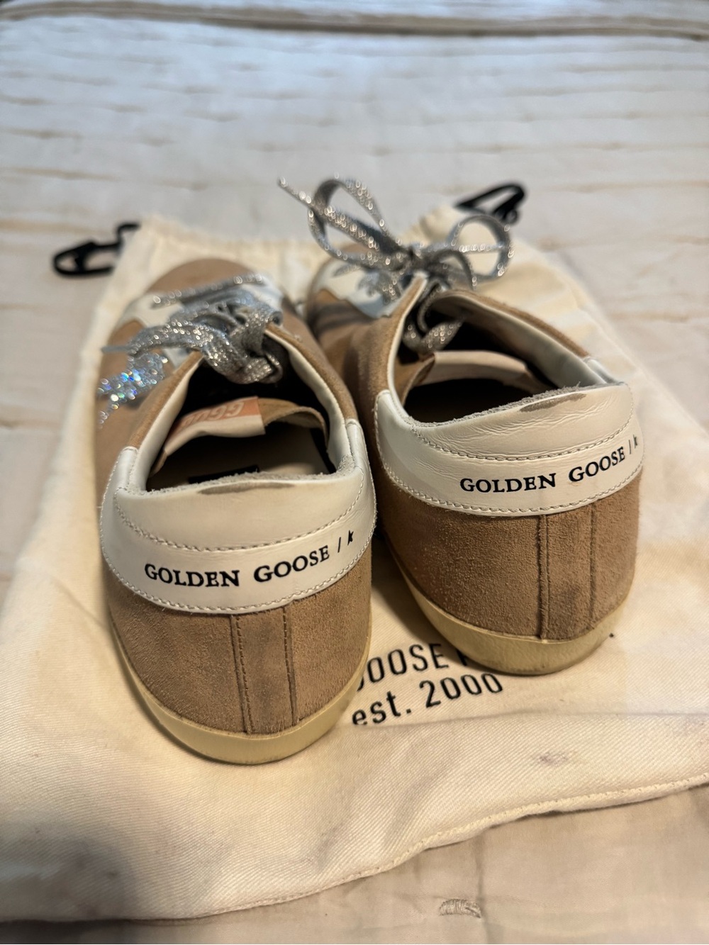 Golden Goose Superstar Suede with Crystal Leather Low-Top Sneakers - Picture 7 of 10